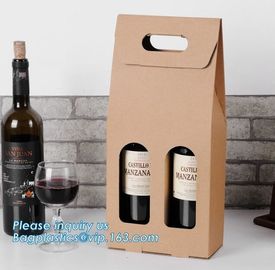 Wine Packing Kraft Paper Bag with Twist Handle,Eco-friendly cmyk gold color custom printing paper wine gift bag bagease supplier