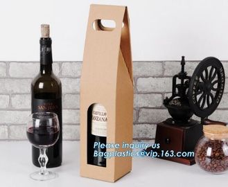 Wine Packing Kraft Paper Bag with Twist Handle,Eco-friendly cmyk gold color custom printing paper wine gift bag bagease supplier