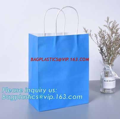 Design Luxury Brown Kraft Paper Shopping Bag With Handle,Customized Green Printed Paper Shopping Bag With Logo Custom supplier