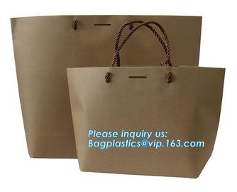 Fancy Customized Brown Kraft Paper Shopping Bag With Logo,Customized White and Black Printed Paper Shopping Bag package supplier