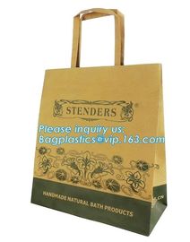 Fancy Customized Brown Kraft Paper Shopping Bag With Logo,Customized White and Black Printed Paper Shopping Bag package supplier