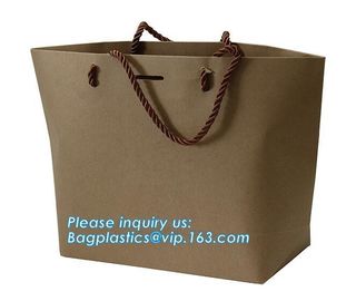 Fancy Customized Brown Kraft Paper Shopping Bag With Logo,Customized White and Black Printed Paper Shopping Bag package supplier