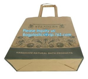 Fancy Customized Brown Kraft Paper Shopping Bag With Logo,Customized White and Black Printed Paper Shopping Bag package supplier