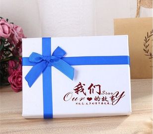 Luxury Wholesale Custom Packaging Paper Gift Box with Ribbon,wedding paper jewellery white gift box with ribbon closure supplier