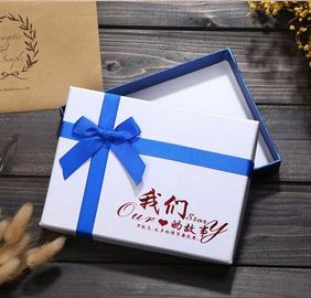 Luxury Wholesale Custom Packaging Paper Gift Box with Ribbon,wedding paper jewellery white gift box with ribbon closure supplier