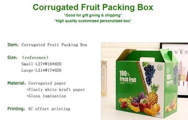 corrugated fruit packing box, kraft paper, gloss lamination, offset printing, foldable box,flower cone,flowral packaging supplier