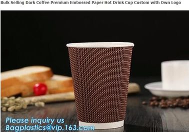 Customized Logo Printed 8oz Double Wall Paper Cup For Hot Drinks,Disposable_PE Coated Custom Paper Cups_ Paper coffee Cu supplier