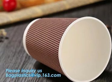 Customized Logo Printed 8oz Double Wall Paper Cup For Hot Drinks,Disposable_PE Coated Custom Paper Cups_ Paper coffee Cu supplier