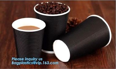 disposable cup/vending paper cup/custom coffee cups,ripple wall disposable paper cup custom logo printed hot coffee cups supplier