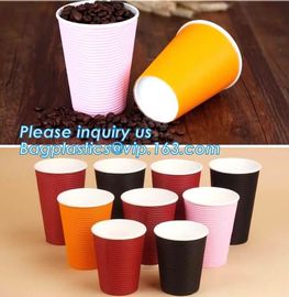 disposable cup/vending paper cup/custom coffee cups,ripple wall disposable paper cup custom logo printed hot coffee cups supplier