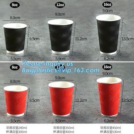 Custom Disposable Striped Paper Cup Ripple Wall Paper Coffee Cups,Printed Disposable Coffee Paper Cup with Lid PACKAGE supplier