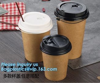 Custom logo printed disposable double wall hot bamboo coffee paper cup with lid,Biodegradable take away double wall coff supplier