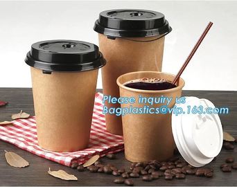 Custom logo printed disposable double wall hot bamboo coffee paper cup with lid,Biodegradable take away double wall coff supplier