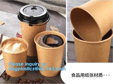 Custom logo printed disposable double wall hot bamboo coffee paper cup with lid,Biodegradable take away double wall coff supplier