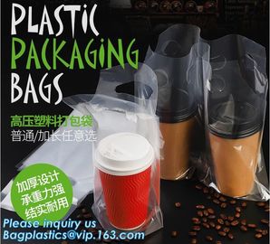 Disposable cup carrier bag, carry bag, cup handle bag, handy bag, die cut bag, handle carry bag, grocery bag, bakery pac supplier