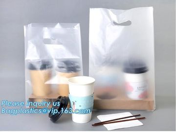 Disposable cup carrier bag, carry bag, cup handle bag, handy bag, die cut bag, handle carry bag, grocery bag, bakery pac supplier