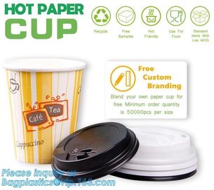 Biodegradable coffee paper cup with lid custom printed paper cup,3oz 5oz 6oz 8oz ice cream paper cup and paper lid pack supplier