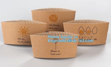 Biodegradable cup sleeve, Corrugated up sleeve with printing, brand logo, hot paper cup,cup sleeve, recyclable sleeve pa supplier