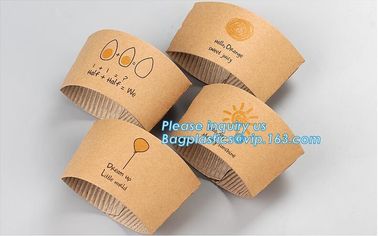 Biodegradable cup sleeve, Corrugated up sleeve with printing, brand logo, hot paper cup,cup sleeve, recyclable sleeve pa supplier