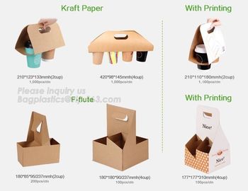 Cardboard paper coffee cup holder carrier,2 pack coffee cup drink paper carriers,Take Out 2 Pack Coffee Cup Drink Carrie supplier