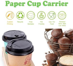 Cardboard paper coffee cup holder carrier,2 pack coffee cup drink paper carriers,Take Out 2 Pack Coffee Cup Drink Carrie supplier