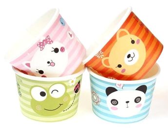 Gelato Paper Cup Icecream Paper Cup With Lids,4oz paper ice cream single serving cups,Logo Printed Disposable Icecream P supplier