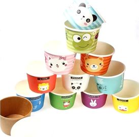 Gelato Paper Cup Icecream Paper Cup With Lids,4oz paper ice cream single serving cups,Logo Printed Disposable Icecream P supplier