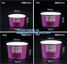 A series of custom logo printed double PE coated icecream paper cup with lid from Wuhan manufacturer bagplastics bagease supplier