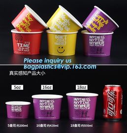 A series of custom logo printed double PE coated icecream paper cup with lid from Wuhan manufacturer bagplastics bagease supplier