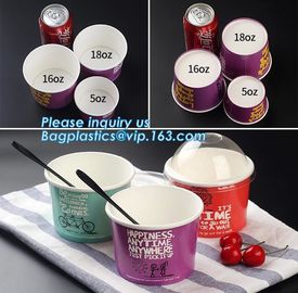 A series of custom logo printed double PE coated icecream paper cup with lid from Wuhan manufacturer bagplastics bagease supplier