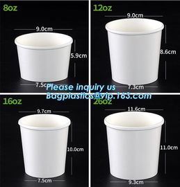 Disposable paper hot soup cup with paper flat lid,microwaveable deli container disposable plastic hot soup cups bagease supplier