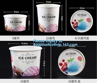 OEM Print logo food grade cheap disposable icecream cup with lids,flexo printing take away ice cream paper cup with dome supplier