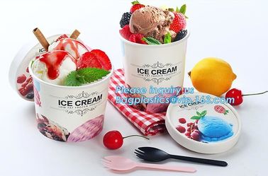 Own Logo Disposable Paper Icecream Ice Cream Cup,Disposable Plastic Cold Drink Icecream Pearl Milk Tea Cup bagease pack supplier