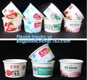 Customized compostable biodegradable 12 oz dessert icecream ice cream cup with lid for ice cream icecream bagease packa supplier