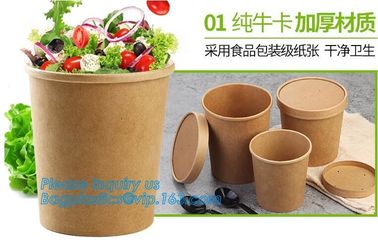 Custom printed disposable hot soup bowls, kraft paper soup cup,16oz Custom logo printed disposable kraft paper soup cup supplier