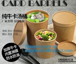 Custom printed disposable hot soup bowls, kraft paper soup cup,16oz Custom logo printed disposable kraft paper soup cup supplier