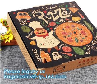 Printed brown kraft paper pizza box, Cheap brown paper pizza box,cheap printed logo round custom pizza box bagease packa supplier