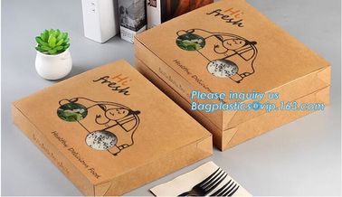 white kraft paper hamburger pizza salad fried chicken pasta box with handle custom design logo size colour best quality supplier