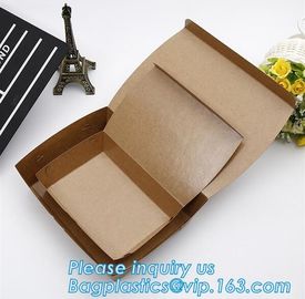 Custom Recycle Disposable Kraft Paper Cardboard Lunch Box for Kids,Disposable Custom Printed Kraft Lunch Food Paper Boxe supplier