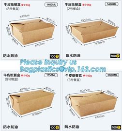 Kraft Paper Lunch Box Disposable Salad Box Food takeaway Packaging Box,supply brown kraft paper lunch box with clear win supplier