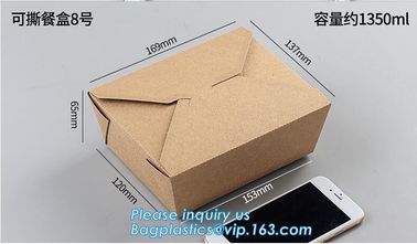 New Brown Kraft Takeaway Lunch Box Paper Folding Lunch Box Disposable Food Container Biodegradable Packaging Paper Box supplier