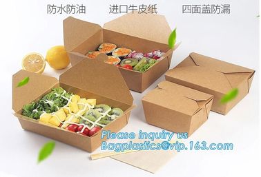 New Brown Kraft Takeaway Lunch Box Paper Folding Lunch Box Disposable Food Container Biodegradable Packaging Paper Box supplier