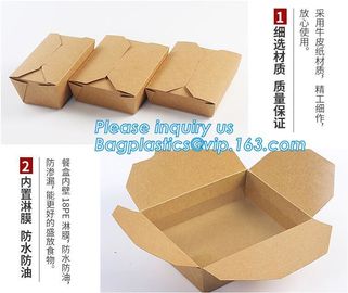 New Brown Kraft Takeaway Lunch Box Paper Folding Lunch Box Disposable Food Container Biodegradable Packaging Paper Box supplier