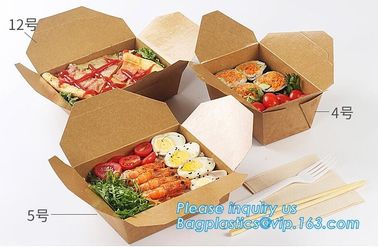 New Brown Kraft Takeaway Lunch Box Paper Folding Lunch Box Disposable Food Container Biodegradable Packaging Paper Box supplier