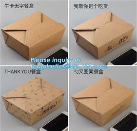 Custom Disposable Brown Food Packaging Container Kraft Paper Take Out Lunch Boxes,design disposable food takeaway kraft supplier