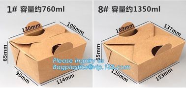 Disposable Custom Printed Food Kraft Lunch Paper Box For Food,Cardboard Paper Salad Box With Logo Printing bagease packa supplier