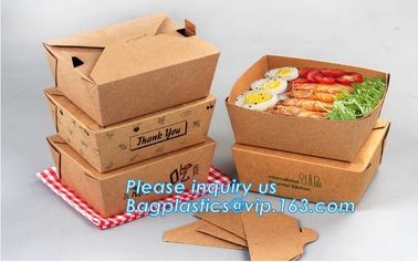 Disposable Custom Printed Food Kraft Lunch Paper Box For Food,Cardboard Paper Salad Box With Logo Printing bagease packa supplier