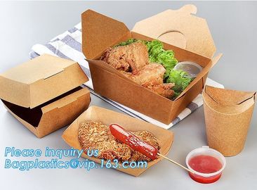 Disposable Custom Printed Food Kraft Lunch Paper Box For Food,Cardboard Paper Salad Box With Logo Printing bagease packa supplier