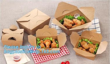 Disposable Custom Printed Food Kraft Lunch Paper Box For Food,Cardboard Paper Salad Box With Logo Printing bagease packa supplier