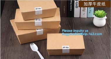 custom kraft paper lunch food cake gift packaging box with lid,Disposable custom printed kraft paper big fast food packa supplier